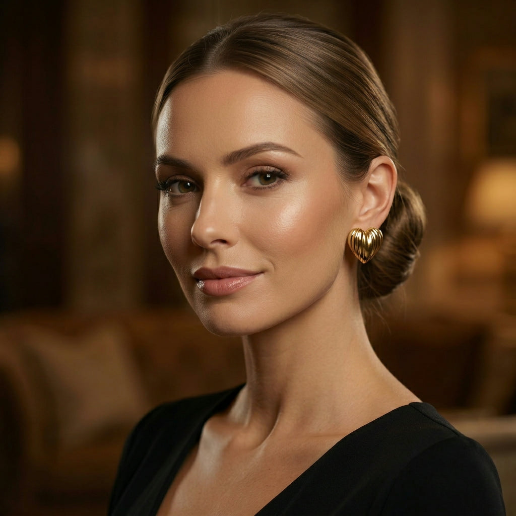 Effortless Sophistication: Heart Earrings for Timeless Style.