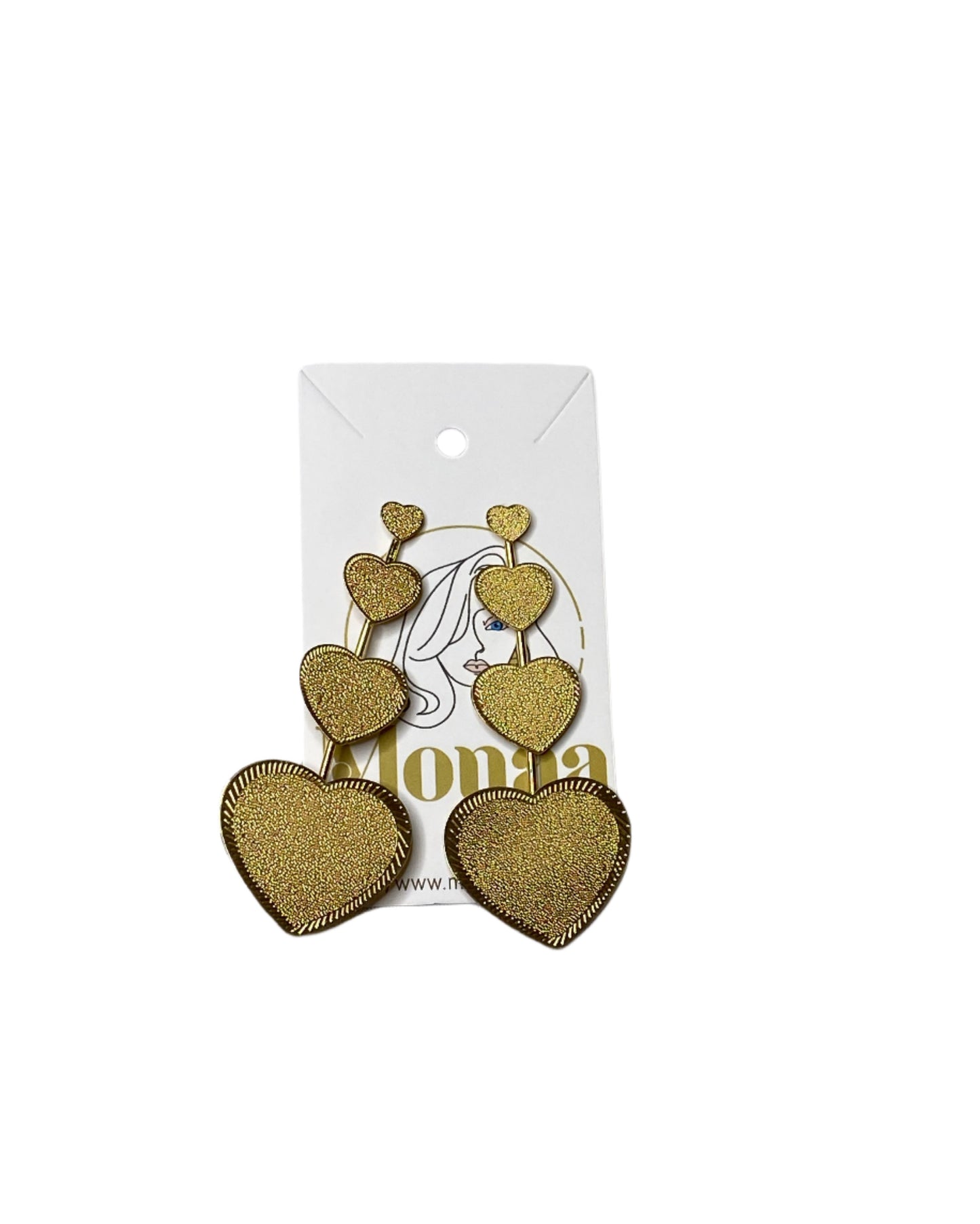 Hearts pendant earrings