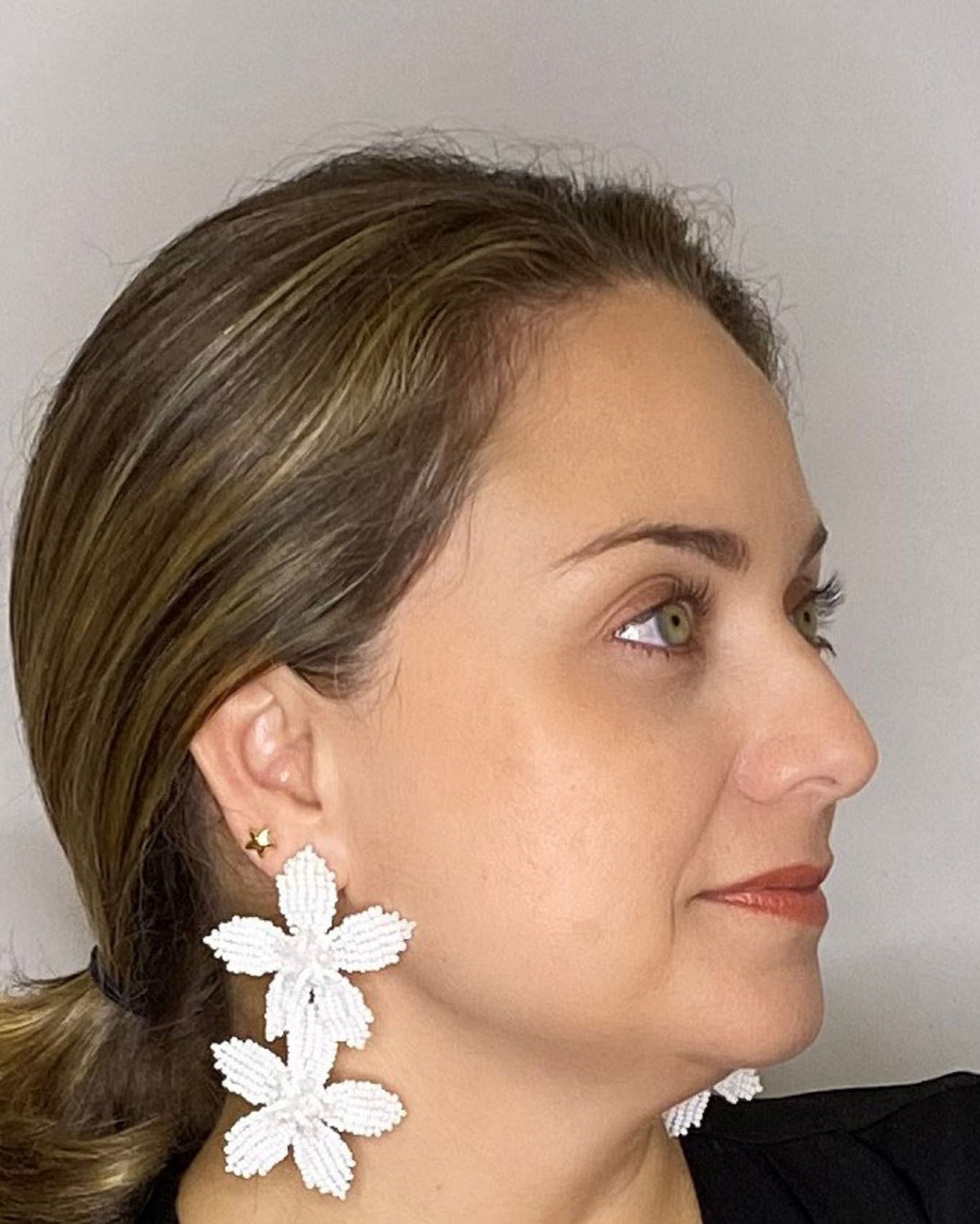 Floral Drop Earrings available in various colors