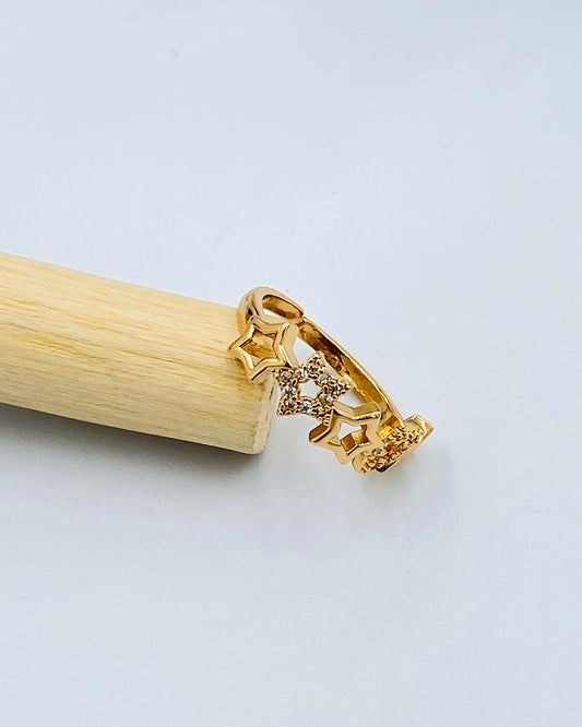 Elegant Stars gold Ring simple adjustable size.